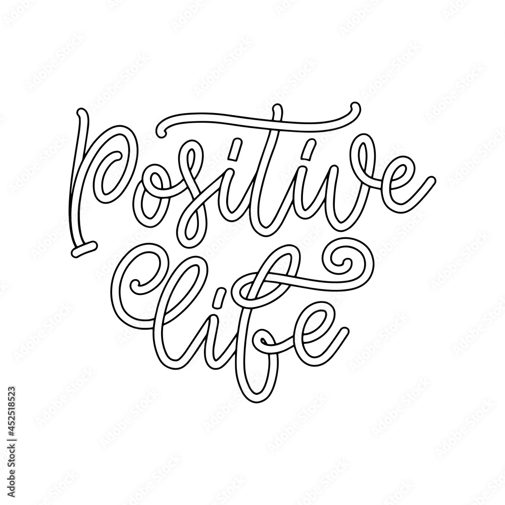 Fototapeta premium Positive lettering slogan with doodle elements. Funny quote for blog, poster and print design. Vector illustration. Vector illustration