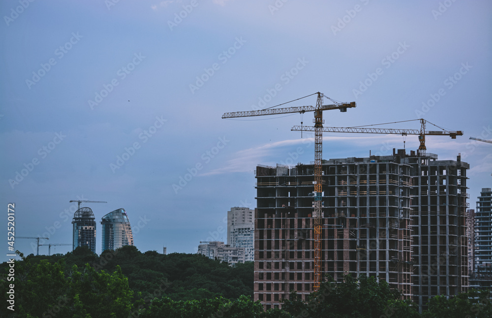 FHD WALLPAPER - Construction site with cranes