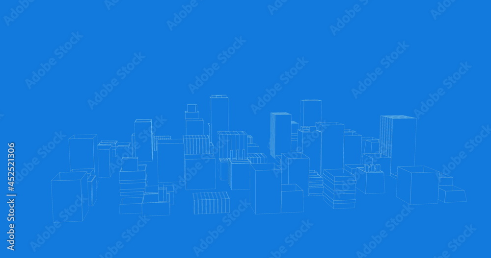 Virtual buildings in a city Virtual buildings in a city