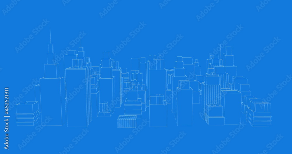 Virtual buildings in a city Virtual buildings in a city