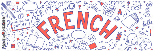 French. Language doodle. 