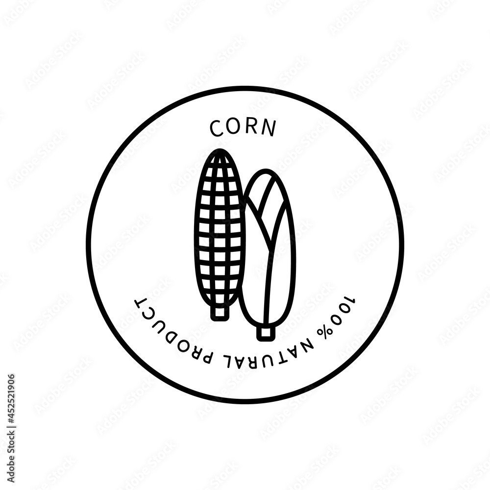 Line Icon Corn In A Simple Style. Natural Product. Vector sign in a simple style isolated on a white background. Line Icon Corn In A Simple Style. Natural Product. Vector sign in a simple style isolated on a white background.