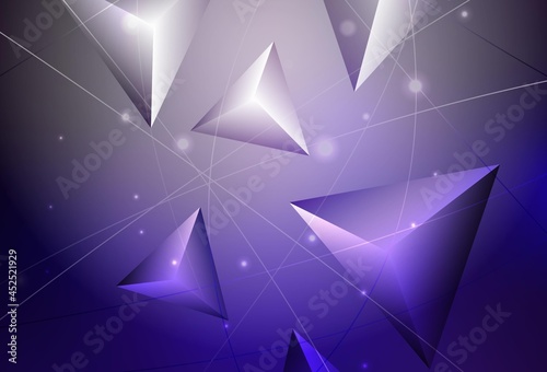 Dark Purple, Pink vector gradient triangles texture.