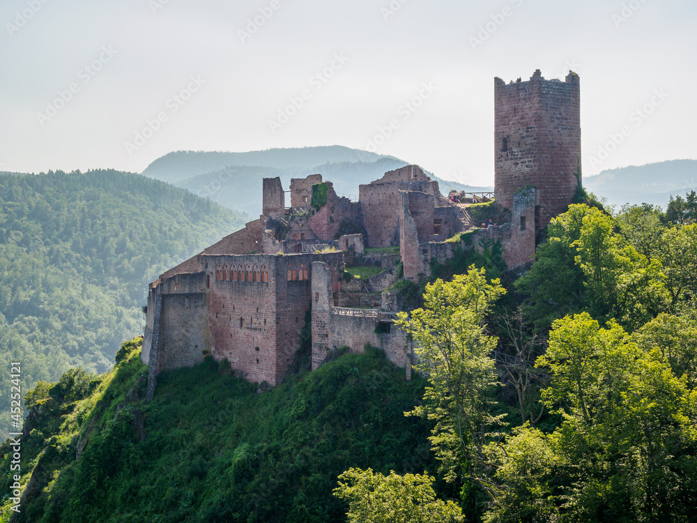 Majestic medieval castle Saint-Ulrich on the top of the hill, Alsace, France