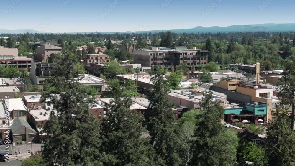 Aerial: downtown Bend, Oregon, USA Aerial: downtown Bend, Oregon, USA