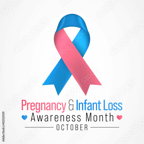 Pregnancy and infant loss awareness month (SIDS) is observed every year in October, to honor and remember those who have lost a child during pregnancy or in infancy. Vector illustration
