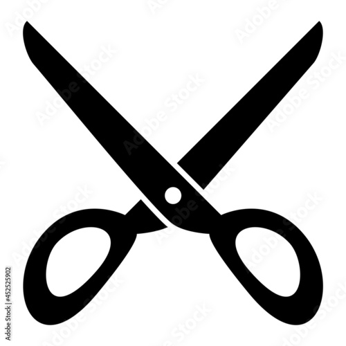 Vector Scissors Glyph Icon Design