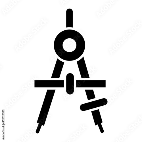 Vector Compass Glyph Icon Design
