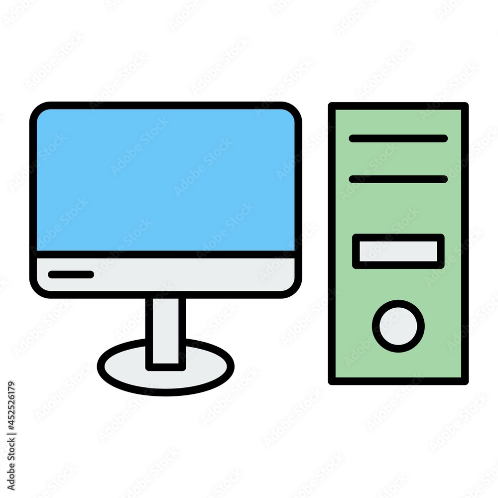 Vector Computer Filled Outline Icon Design Vector Computer Filled Outline Icon Design