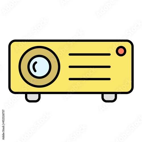 Vector Projector Filled Outline Icon Design