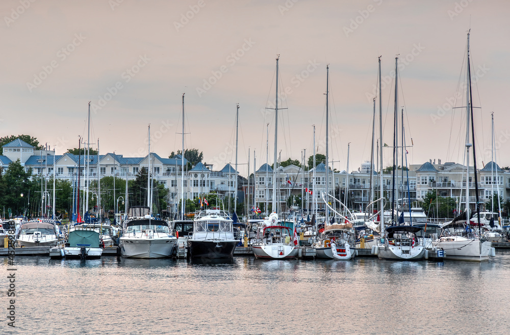 Boats in Cobourg harbour Cobourg Ontario