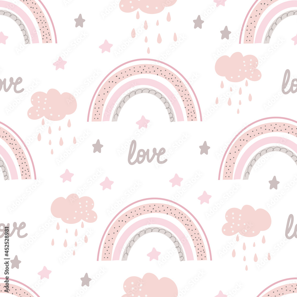 Cute rainbow seamless patterns. Creative childish print for fabric, wrapping, textile, wallpaper, apparel. Cute rainbow seamless patterns. Creative childish print for fabric, wrapping, textile, wallpaper, apparel.