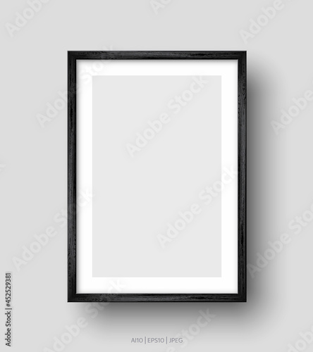 Wall picture black frame. Vector illustration