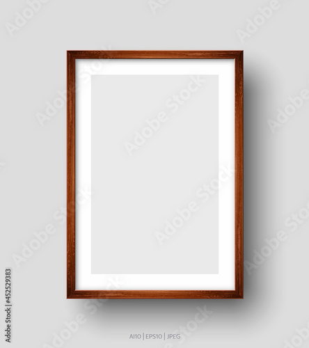 Wall picture brown frame. Vector illustration