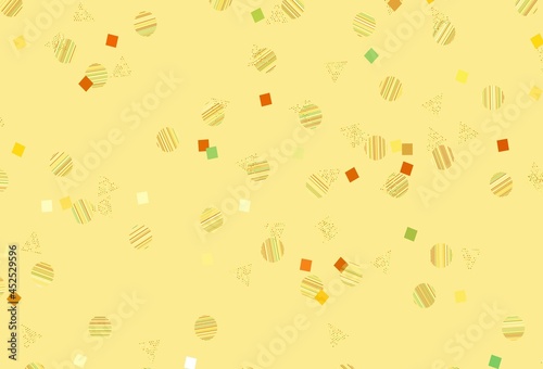 Light Red, Yellow vector background with polygonal style with circles.
