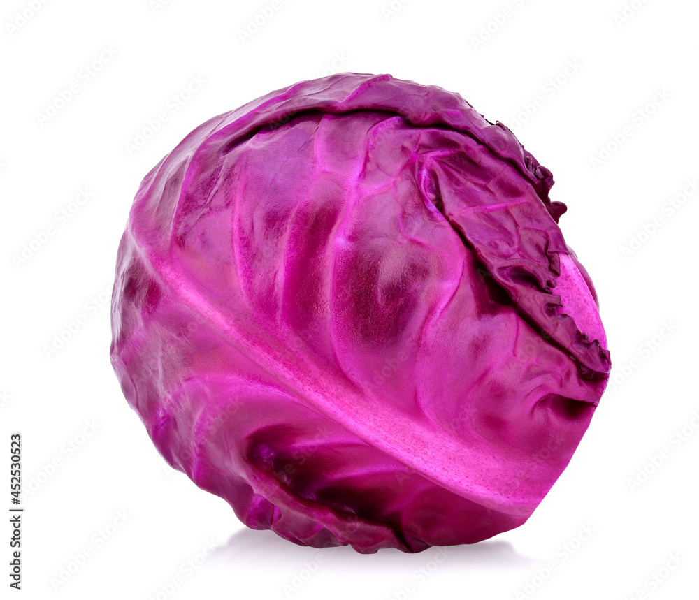 Red cabbage isolated on white background
