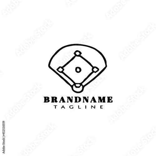 baseball field logo cartoon icon design template isolated black vector