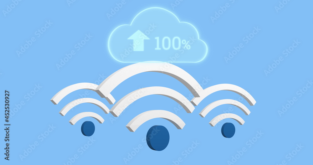 Upload progress and wifi symbol 4k Upload progress and wifi symbol 4k