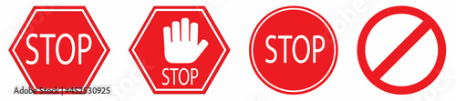 Stop Sign Flat Design. Vector 