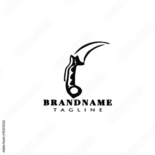military knifes logo cartoon icon design template isolated black symbol illustration