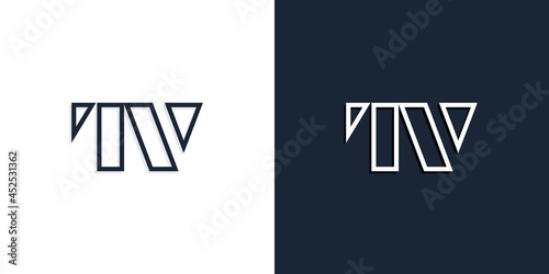 Abstract line art initial letters TV logo.