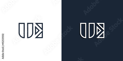 Abstract line art initial letters UE logo.