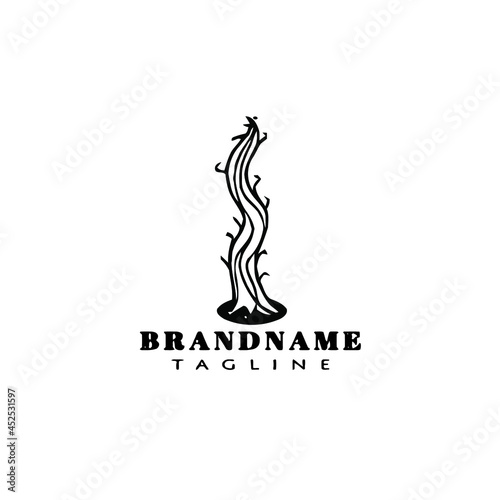 beanstalk logo cartoon icon template isolated black vector illustration