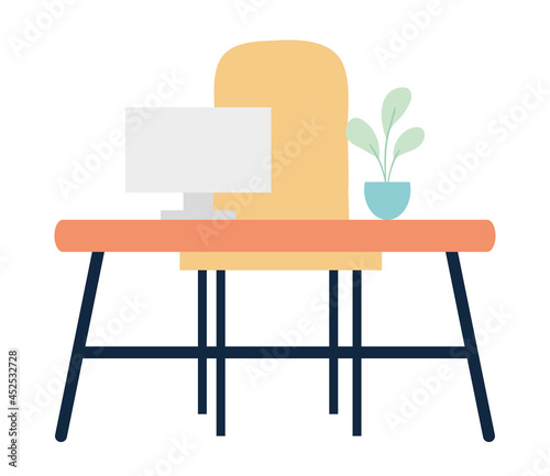 office desk with computer