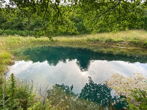 Bistrac spring or the water source of the Bistrac stream in Desmerice - Ogulin, Croatia (Izvor vode Bistrac ili vrelo potoka Bistrac u Desmericama - Ogulin, Hrvatska) photo