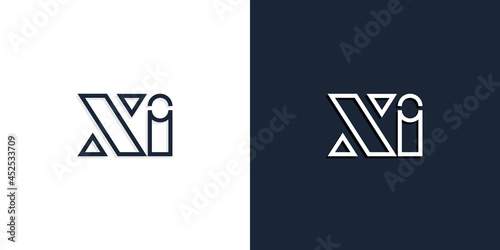 Abstract line art initial letters XI logo.