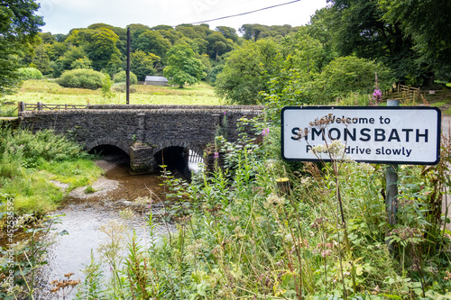 View of the old stone bridge at Simonsbath photo