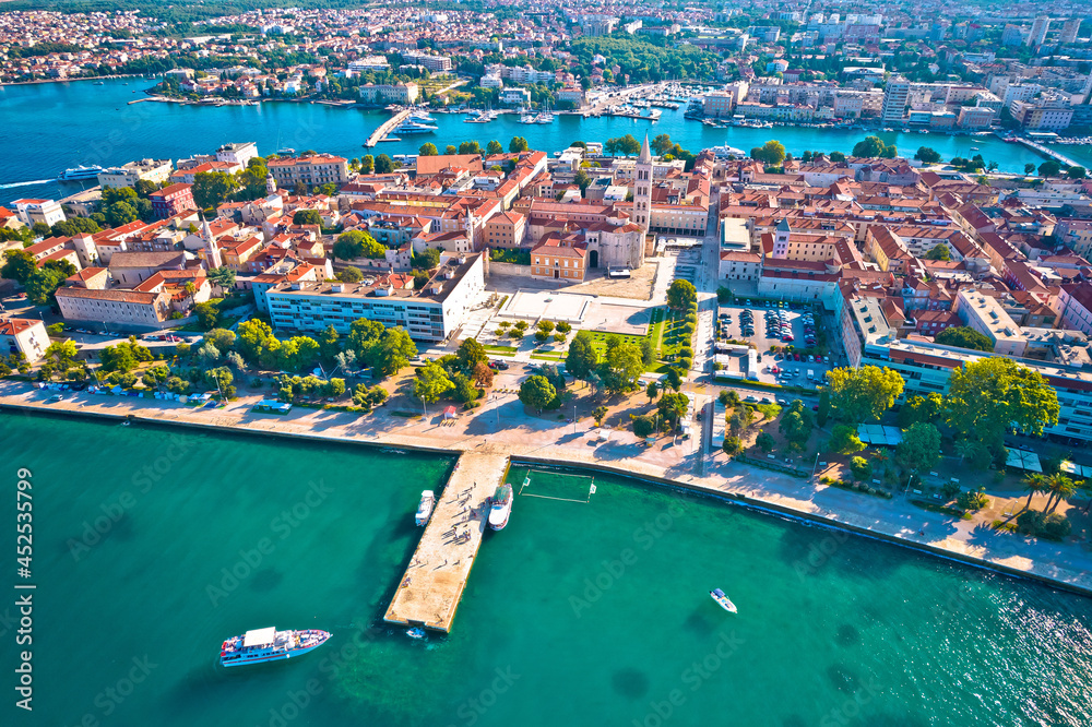 City of Zadar historic peninsula roman architecture aerial view