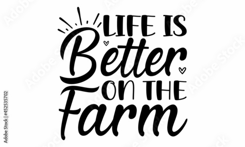Life Is Better on the Farm, Pig head silhouette, good for farm or restaurant badge, Vector roughen style isolated on white background, labels and design shops and your business