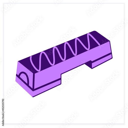 Aerobic stepper flat icon. Fitness stepper platform gym equipment. Concept of aerobics, step class training and home studio cardio tools exercising. Color vector illustration