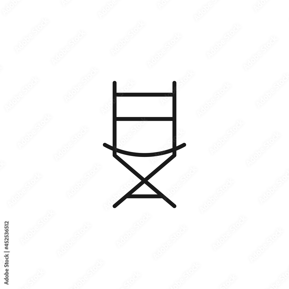 Line icon of fold up director's chair Line icon of fold up director's chair