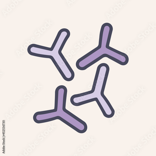 Bacteria bifidobacterium color vector doodle icon design