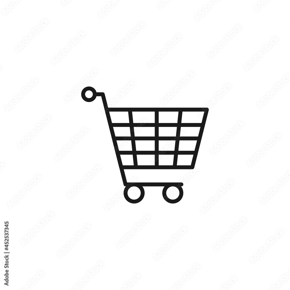 Line icon of shopping trolley