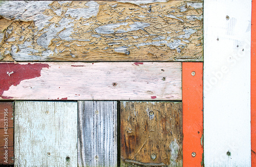 weathered abstract wood pattern with peeling paint