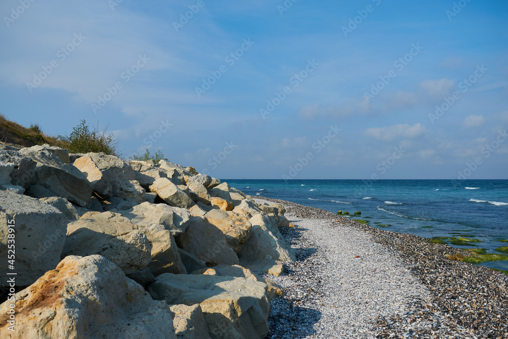 Landscape from Tuzla with the Black Sea, sand and rocks