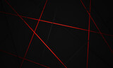 3D abstract red stripped and black background.