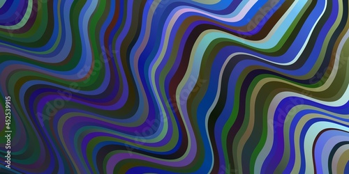 Dark Blue, Green vector texture with curves.