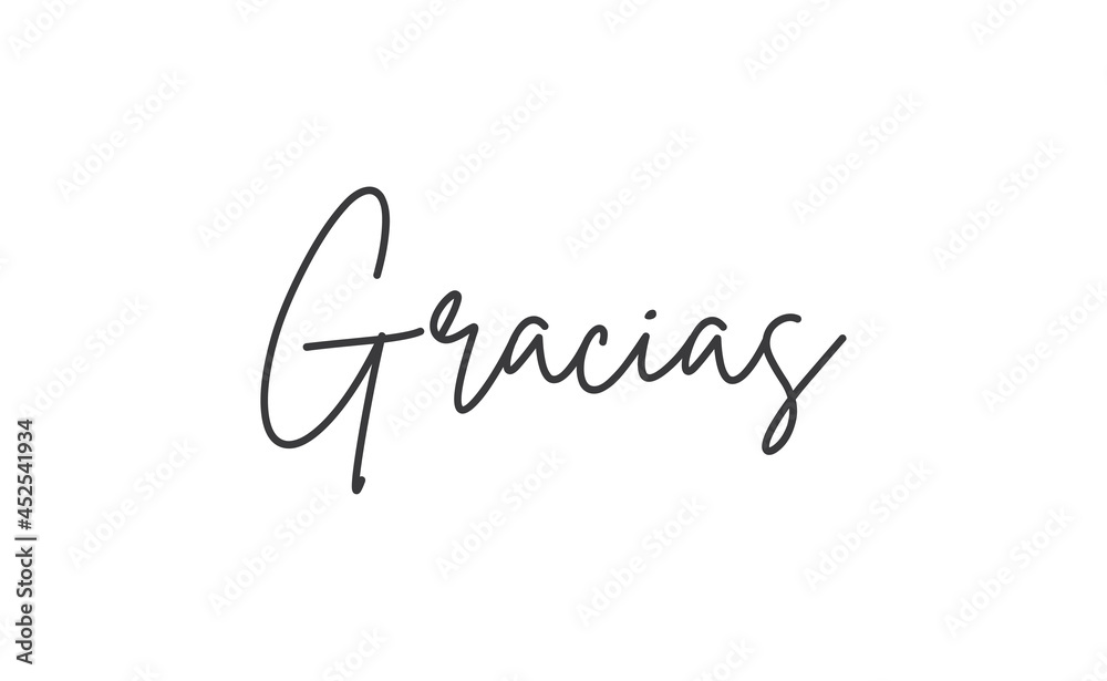 Gracias vector lettering. Thank you in Spanish. Phrase handwritten calligraphy.