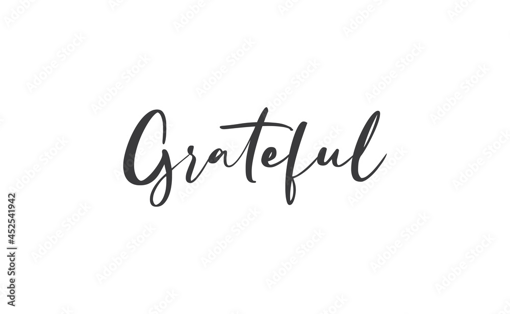 Grateful inspirational lettering vector illustration. Calligraphy word. handwritten phrase. Grateful inspirational lettering vector illustration. Calligraphy word. handwritten phrase.