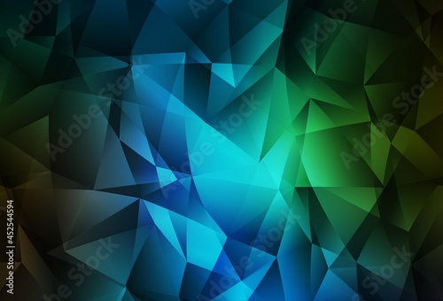 Dark Blue, Green vector low poly texture.