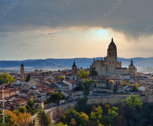 Dramatic sunset in Segovia (Spain)