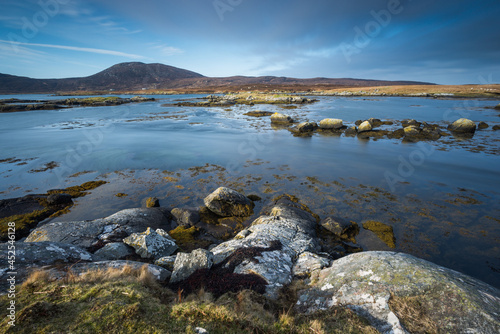 lake and mountains Isle of Uist Scotland photo