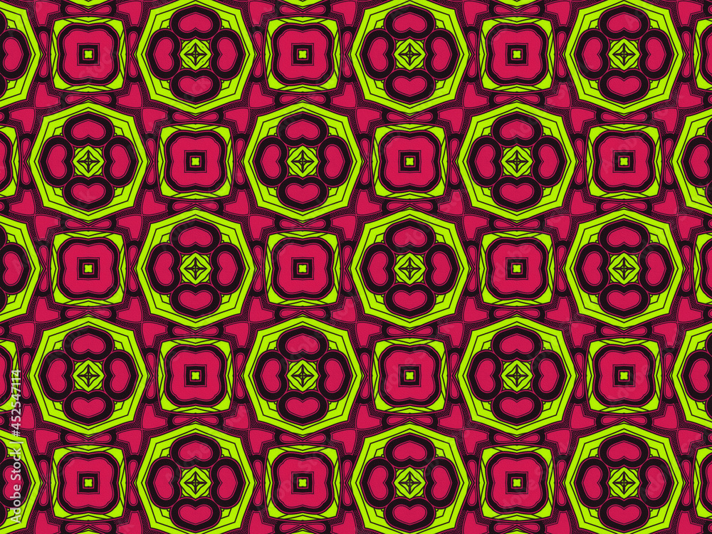Colorful African fabric - Seamless and textured pattern, very high definition illustration 