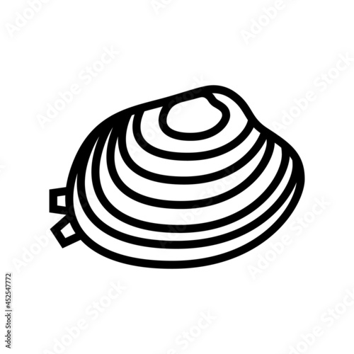 manila clam line icon vector. manila clam sign. isolated contour symbol black illustration