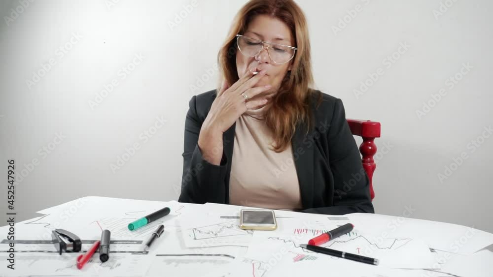 The working process of a woman trader, investor or broker. The working process of a woman trader, investor or broker.