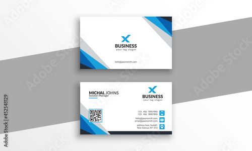 Blue elegant corporate business card template